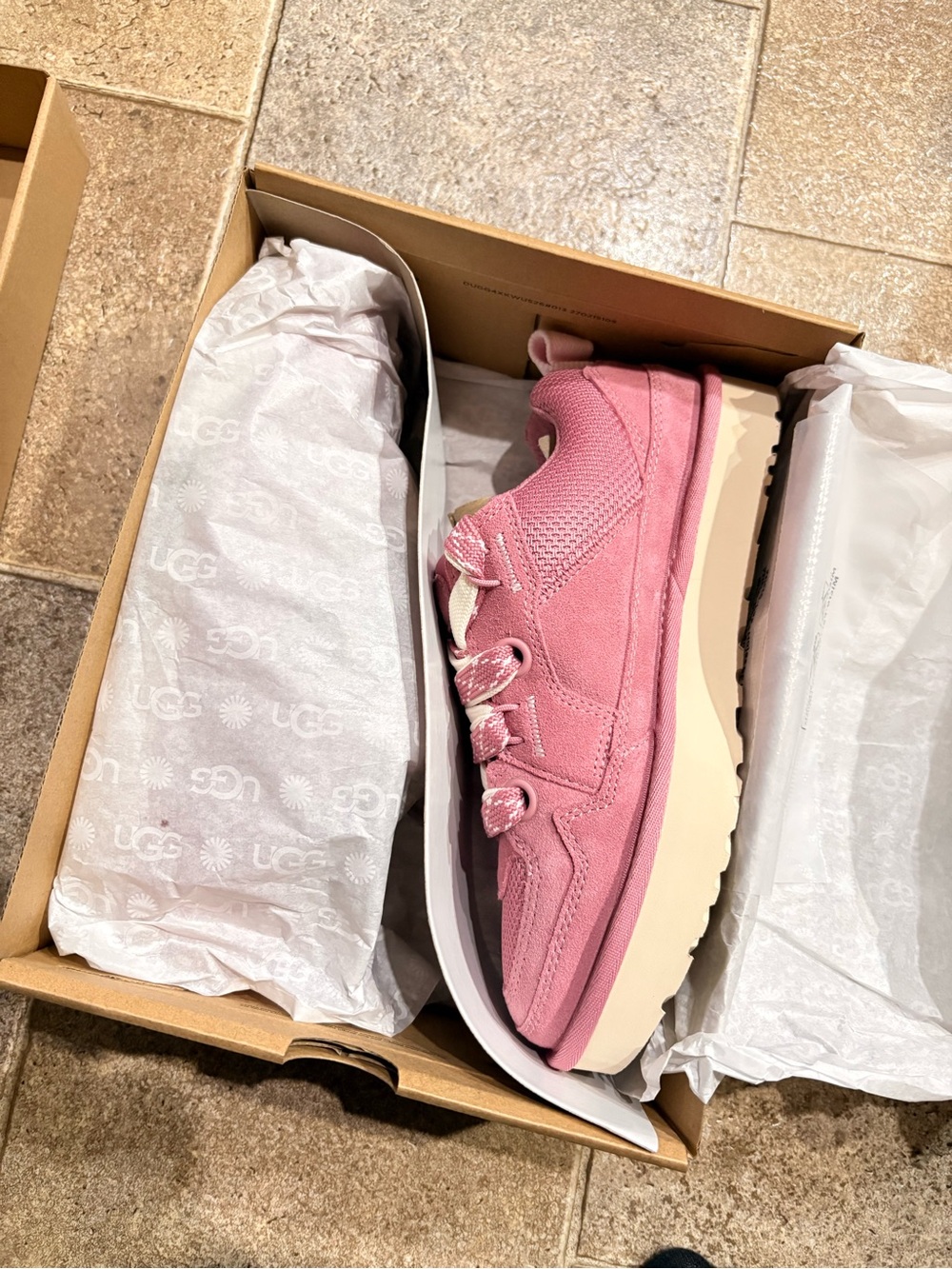 UGG Rose Pink Suede Platform Sneaker